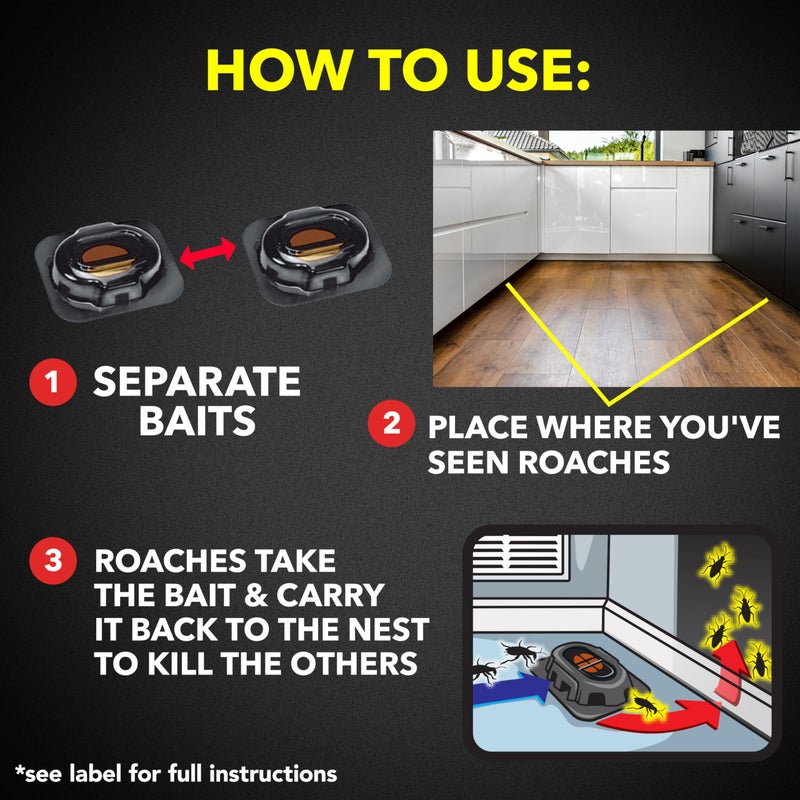 ريد طعوم ريد دبل كونترول الكبيرة لمكافحة الصراصير داخل المنزل، محطات طعوم مقاومة للأطفال، 8 قطع (عبوة واحدة) - Image 4